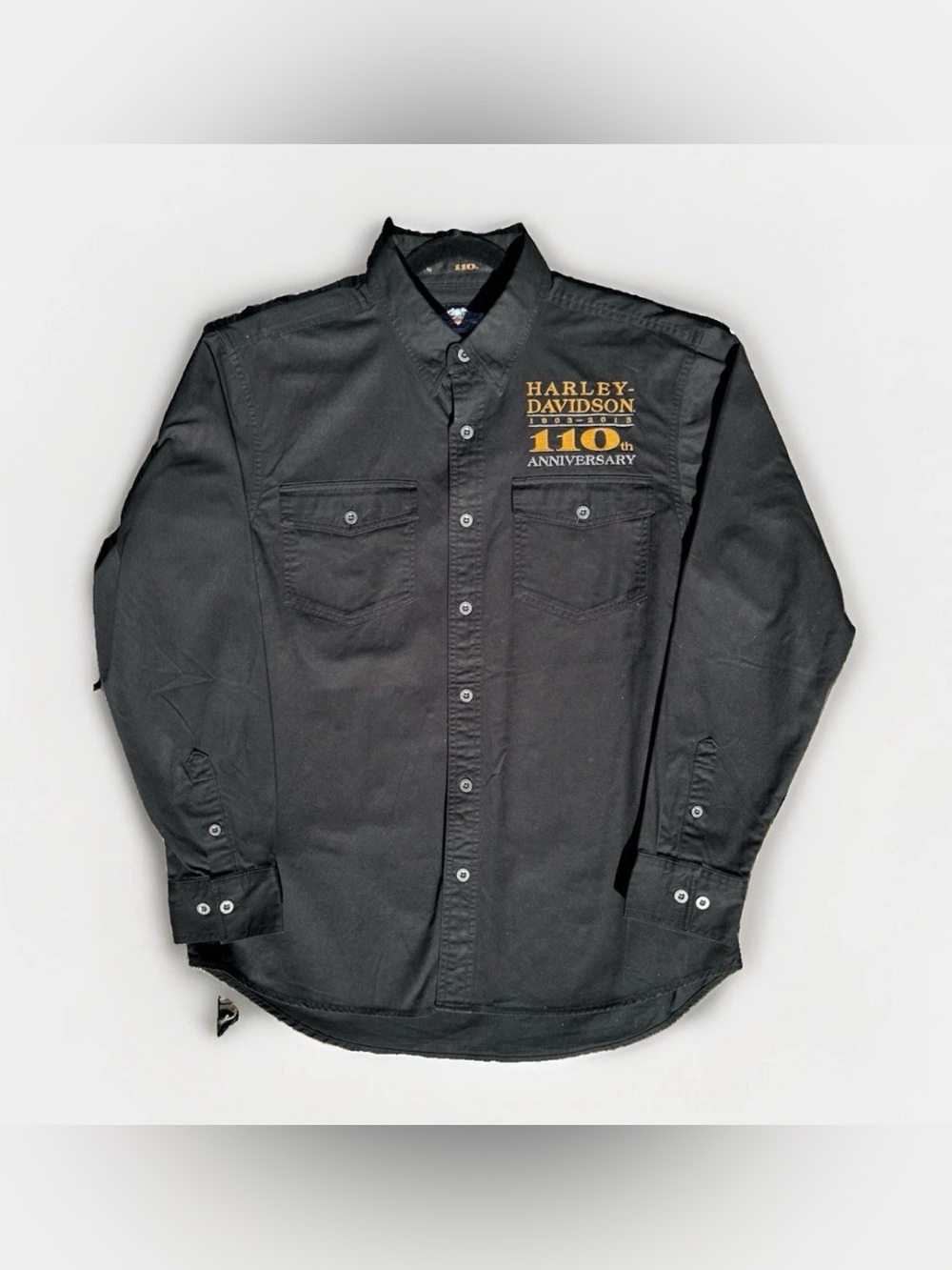 Harley-Davidson 110th Anniversary 1903–2013 Vintage long sleeve buttonUp S Large